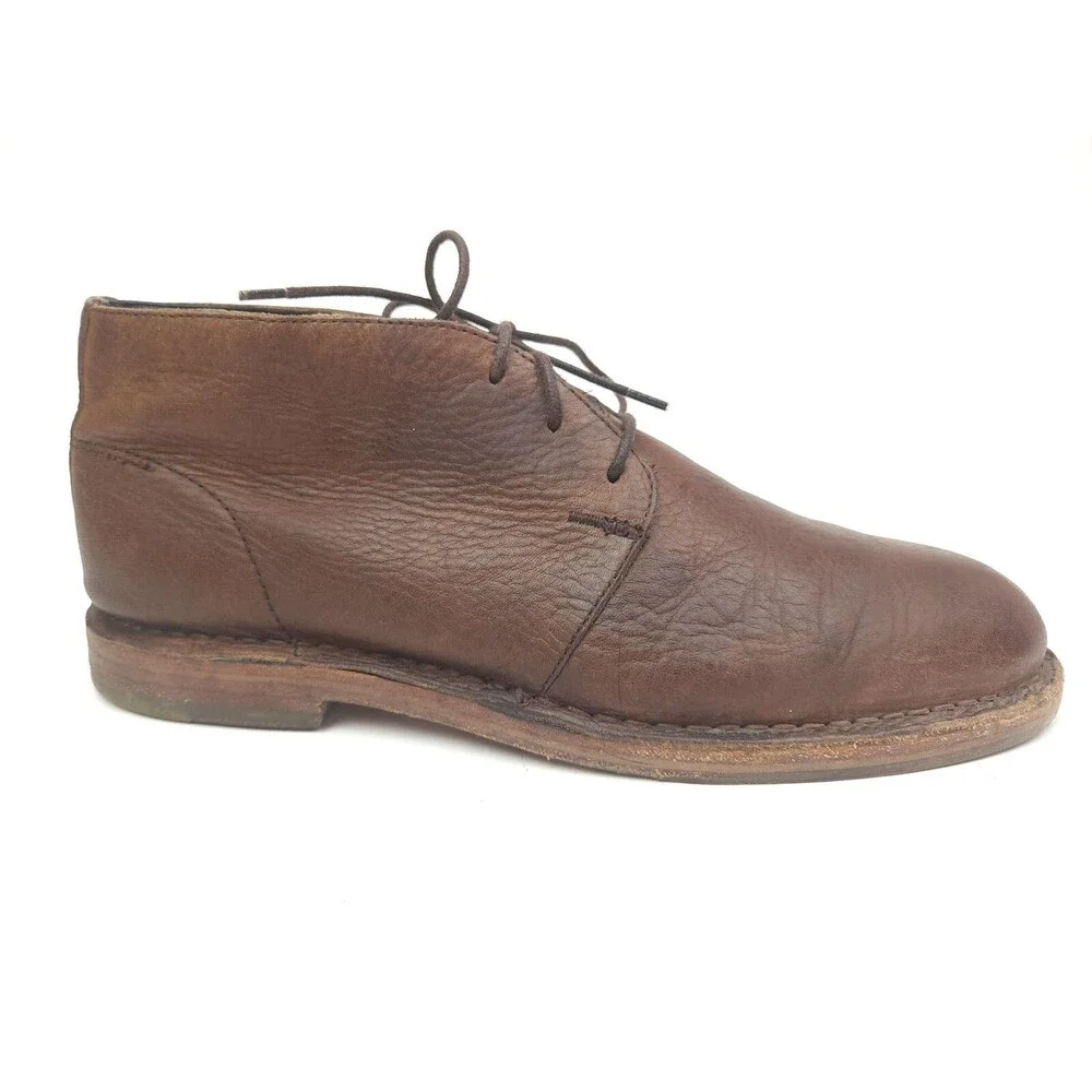 Cole Haan Mens 9 M Glenn Chukka Boots C11777 Brown Pebbled Leather Desert Boots
